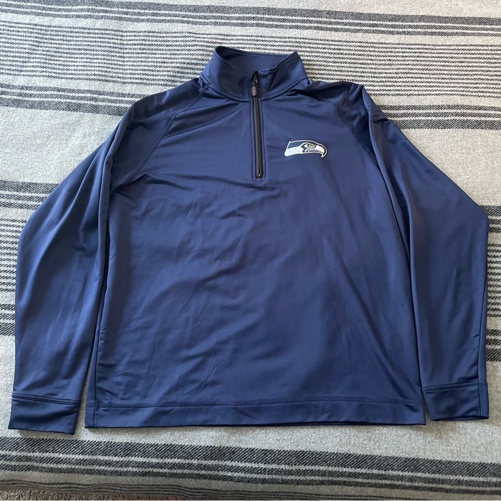 Cutter & Buck Men’s Large Navy CBUK Pullover with Seattle Seahawks Logo